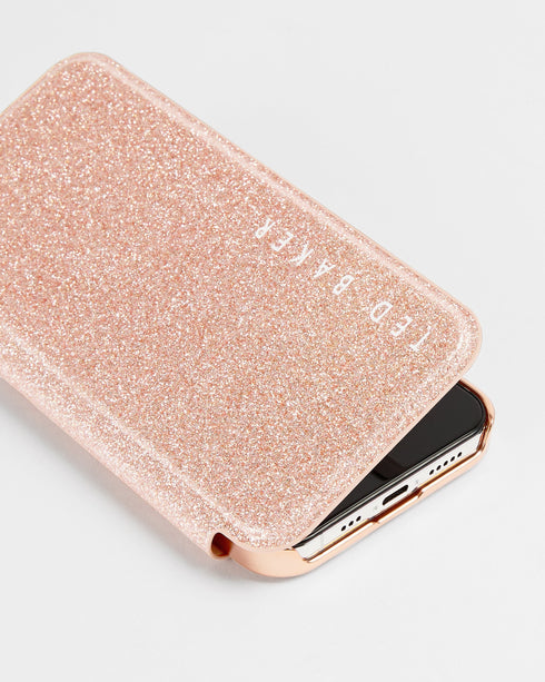 DIANOE-Technology-Protect Your Tech With Exquisite Flair Thanks To Dianoe. This Pretty Case Fits The Iphone 12 And Iphone 12 Pro And Showcases A Stylish Glitter Finish Perfect For Brightening Up Everyday Errands With Pizzazz. Ted Baker accessories collection Glitter finish Suitable for iPhone 12 and iPhone 12 Pro Internal mirror Ted Baker-branded- Ted Baker Romania